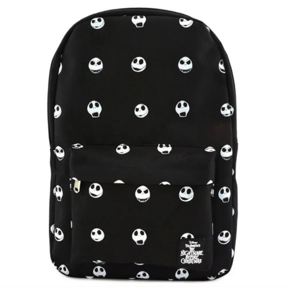 Loungefly Disney The Nightmare Before Christmas Jack Head Print Nylon Backpack. main image 8